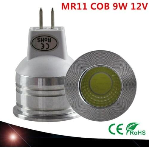 10PCS NEW 9W 12V MR11 COB LED Bulb Lamp White Warm White Light Energy Saving Led Lighting Free Shipping Ultra Bright