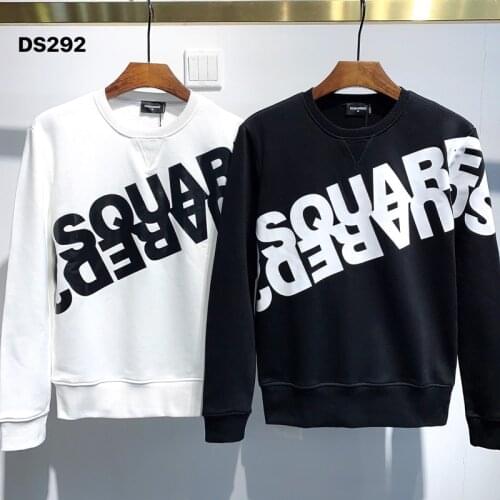 Hot Dsquared2 Mens Crew Neck Printed Letter Street Hip Hop Long Sleeve Sweatshirt Cotton High Quality Women/Mens Clothes DS292