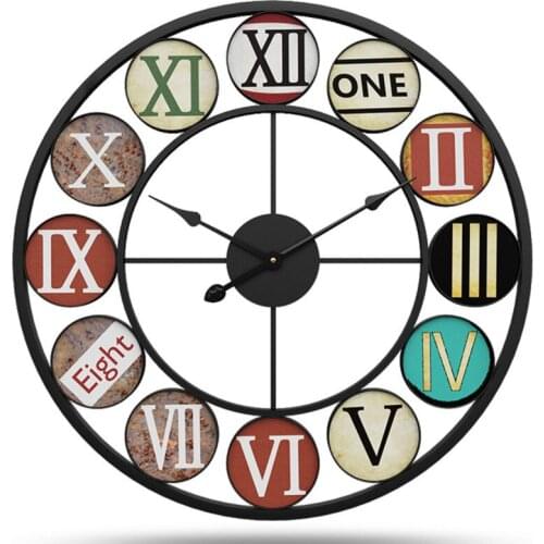 Tieyi metal silent wall clock European living room creative clock study clock