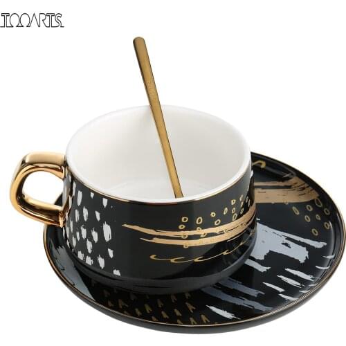 Tooarts mug Coffee Cup and Saucer Set Ceramic Tea Cup Gift Packaging 304 Steel Spoon Cups for Office or Home Using