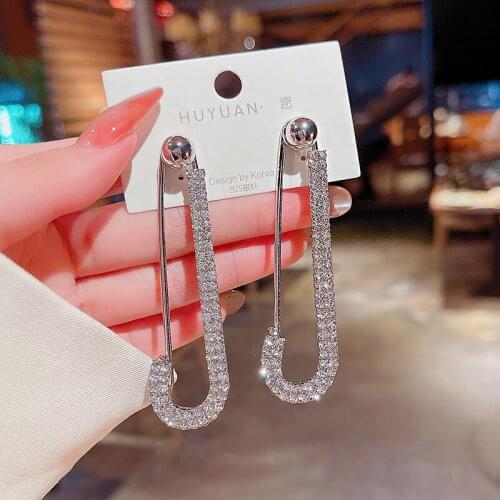 Three Ways To Wear Korean Full Rhinestone Zirconia Stud Earrings for Women Vintage Pin Brooch Fashion Jewelry Accessories YEA573