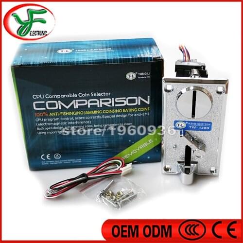 TW-130B Acceptor Comparable Electronic Coin Acceptor -Front Type Insertion Export dedicated Coin for DIY Arcade game Parts