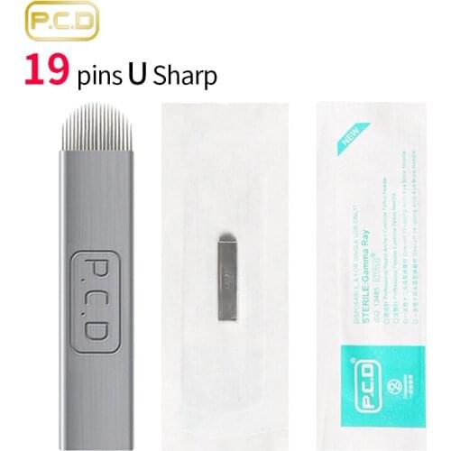 0.25mm 10pcs pcd 19 pin u shape Hard needle microblading u hard blades microblading pencil eyebrow tattoo supplies