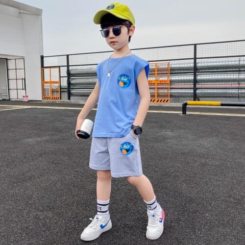 High Quality 2021 New Arrival Children Clothing Sets Baby Boys Casual Cartoon Print Cotton Soft Infant Children Clothes Sets