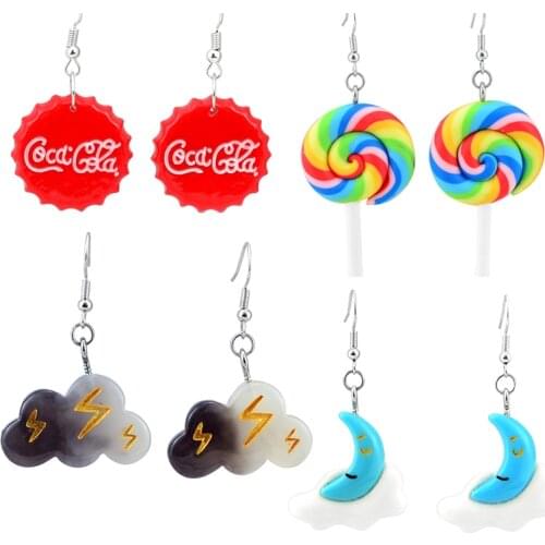 2021 New Weather Earrings For Women Creative Simulation Of Coke Lollipop Drop Earrings Girl Jewelry KJE065
