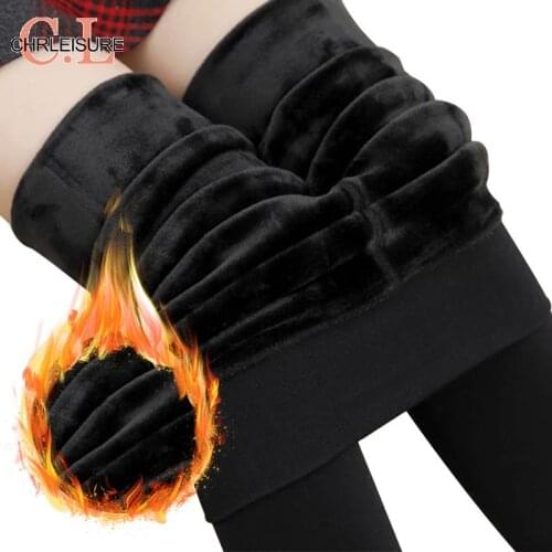 CHRLEISURE 8 Colors Winter Leggings Womens Warm Leggings High Waist Thick Velvet Legging Solid All-Match Sexy Leggings