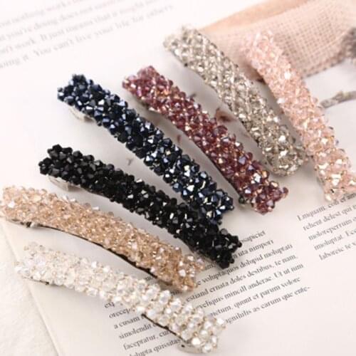 Korean Crystal Hair Clip 4 Colors Elegant Barrettes for Women Girls Hair Pins Hair Accessories Hair Clip