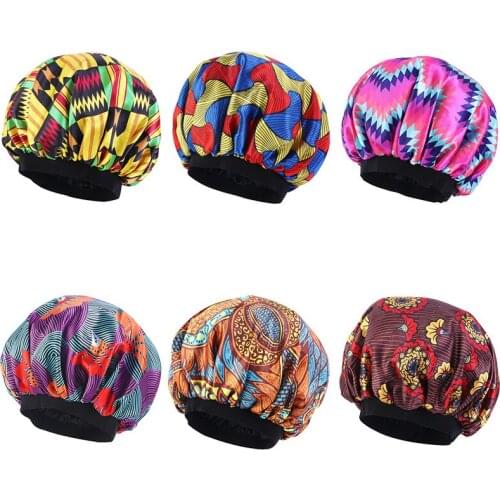 1pcs Women Night Sleep Hat Adjust Satin Bonnet Hair Styling Cap Silk Head Wrap Shower Cap Hair Styling Tools
