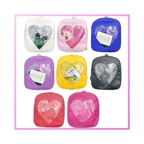 2021 Ita Bag Candy Pu Leather Backpacks for WomenTransparent Love Heart Shape School Bags School Backpack for Girls