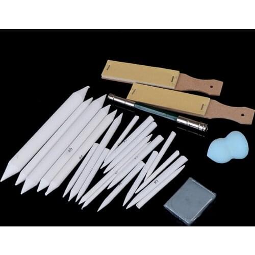 25Pcs Sharpen Blending Smudge Stick Erasable Pencil Set Art Sketch Tool