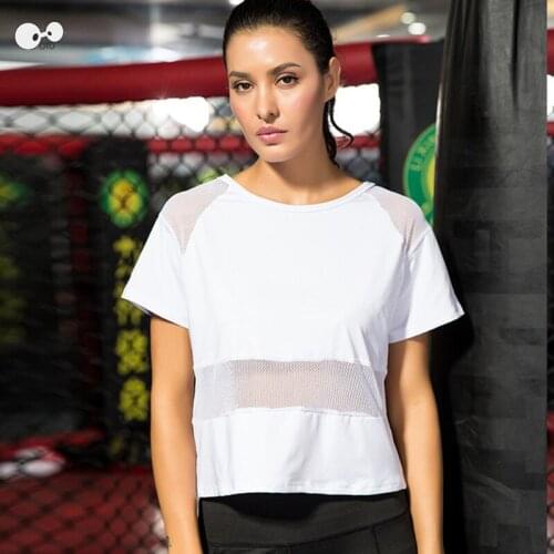 3 Colors Sexy Mesh Patchwork Breathable Yoga Shirts Women Quick Dry Fitness Sports T Shirt Gym Running Tops Female Sportswear