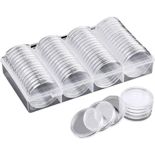 40 mm Coin Capsules Coin Case Coin Holder Storage Container with Storage Organizer Box for Coin Collection Supplies (60 Pieces)