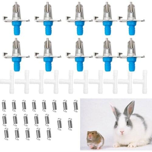 5Pcs/Set Automatic Nipple Feeder Water Drinking Trough Waterer Rabbit Rodents Drinker Tool