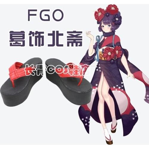 Anime Fate Grand Order FGO Katsushika Hokusai Cosplay Shoes Sandals Katsushika Hokusai Cosplay shoes Custom Made any size