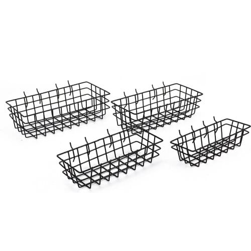 Artudatech 4PCS/Set Pegboard Baskets Organize Tools Shelf Storage Box Steel Garage Wall