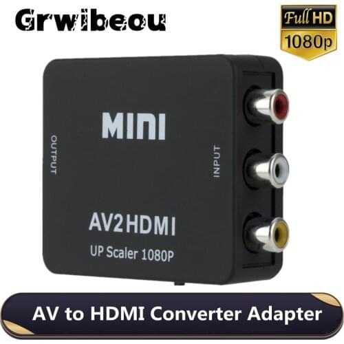 AV RCA CVBS to HDMI-compatible 1080P Video Converter MINI AV2HDMI Adapter Converter Box For HDTV Projector Set Top Box DVD