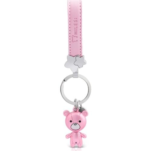 Milesi Car Keychain Charms Pendant For Car Key Bear Shape Lovers Decorative Keyring Creative Gift For Couple k0208