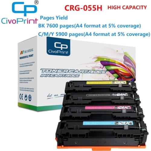 Civoprint CRG-055 Toner Cartridge Replacement for Canon i-SENSYS LBP663Cdw LBP664Cx MF742Cdw (No Chip) 2.3K-2.1K Pages