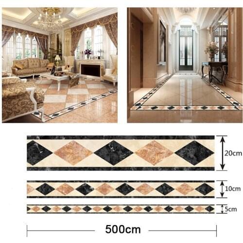 5M Waterproof waistline Wall Corner sticker PVC Self adhesive Marble Wallpaper Border Roll skirting line Home Decorative Film