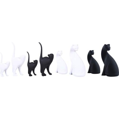 Cat Figurine Anti-Slip Kitten Sculpture Desktop Carving Animal Statue Ornament