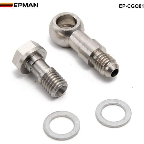Turbo Banjo Bolt Kit M10 x 1.5 mm to 4AN w/ 1.8mm Restrictor Oil Feed For TD04 TD05 TD06 EP-CGQ81