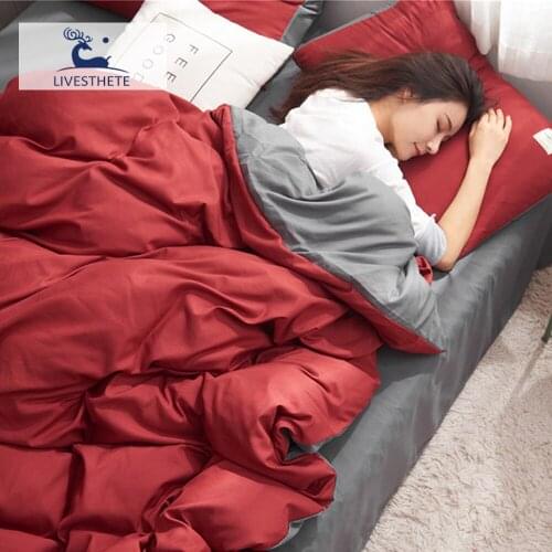 Liv-Esthete Classical Bedding Set Red Duvet Cover Double Single Gray Flat Sheet Or Fitted Sheet Elastic Band Corners Bedspread