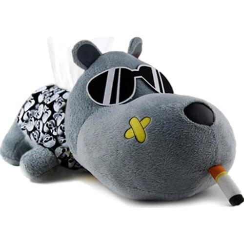 Creative Car Tissue Box Plush Husky Cartoon Animals Dog Napkin Holder on Armrest Headrest Car Accessories for Auto Home Decor