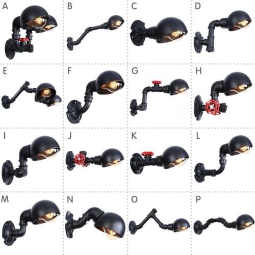 Lamp sub black 01] American style simple restaurant coffee shop decoration single head multi head retro iron wall lamp