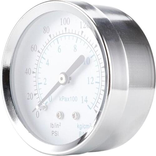 0-200psi / 0-14bar Dual Scale Metal Manometer Pressure Gauge Meter NPT 1/8" Thread Water Air Oil Dial Pressure Meter