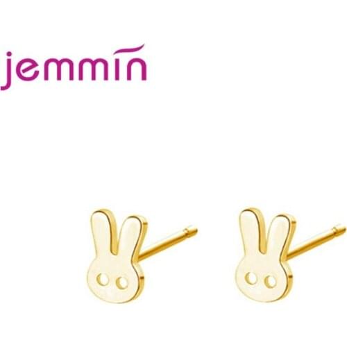 Sweet Heart Stud Earrings 925 Sterling Silver Small Earrings For Women Girls Flower Rabbit Ear S925 Jewelry New Arrival