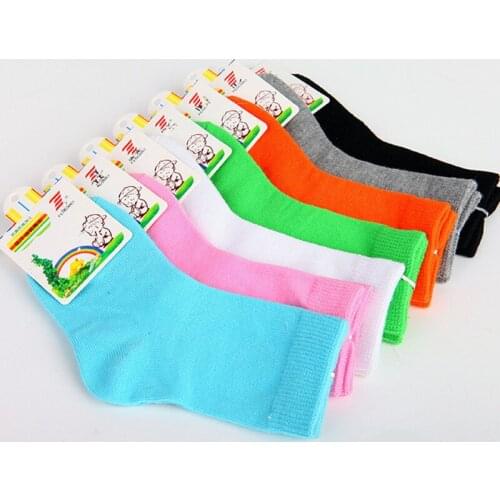 2017 2017NEW 10PCS=5 pairs spring&autumn candy color cotton socks children girls socks boys socks 0-9 year FM-28RE2