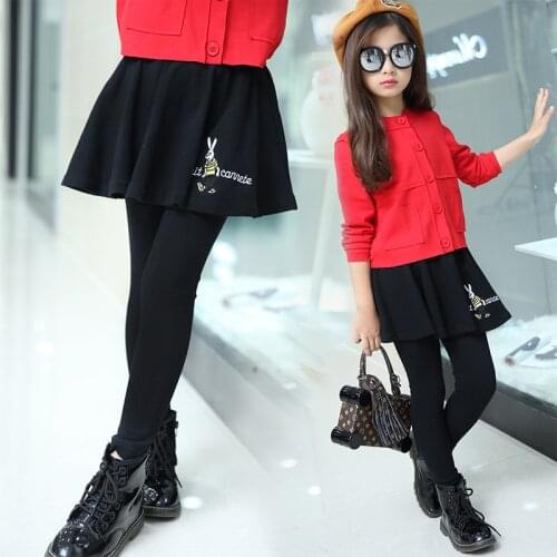 New Girl Fall 2016 Fashion Leisure Cartoon Girls Cuhk Childrens False Two Divided Skirts