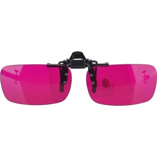 Red-Green Color Blind Glasses Flip Clip Colorblindness Corrective Resin Pink Lenses Both Outdoor Indoor Use