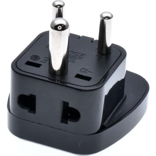 1 to 2 South Africa ZA India IN Plug Adapter Universal Converter Travel Power Plug 3 pins round AC adaptor PLUG TYPE D UK