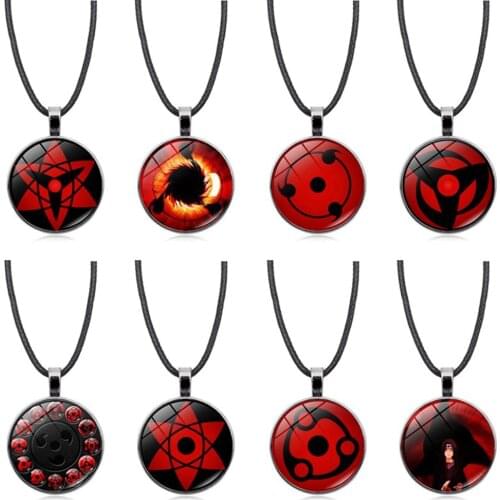 Anime Sharingan Eye Necklace for Men Jewelry Cosplay Uchiha Clan Kakashi Sasuke Rinnegan Eyes Pendant Necklaces for Women 2021