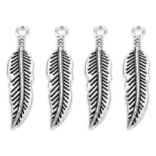 30pcs/lot 7.5*30mm Leaves Connector Metal Alloy Pendant For DIY bracelet necklace Jewelry Making h5sxc