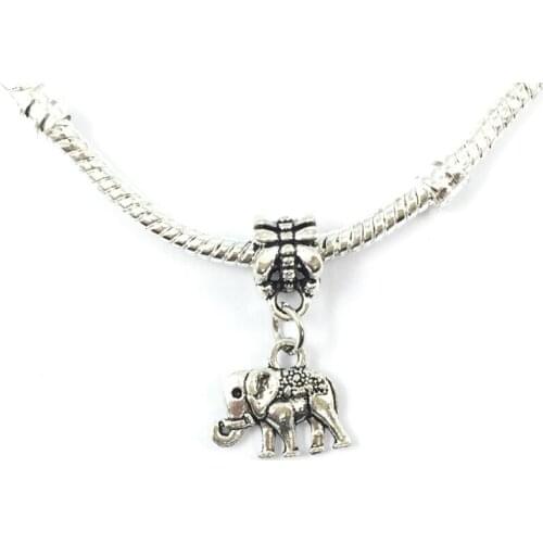 Elephant Animal Dangle Pendant European Beads Fit Charms Bracelets & Bangles Necklace