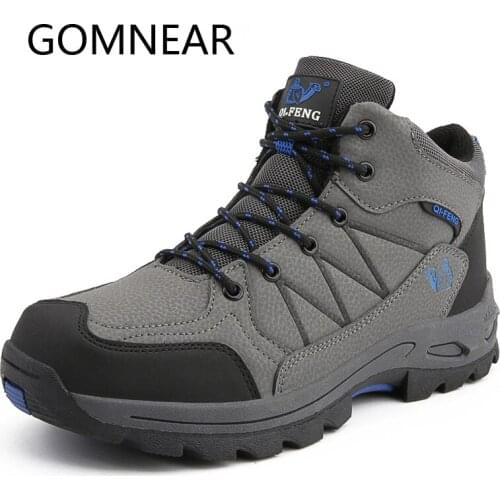 GOMNEAR Hiking Shoes Men Tactical Boots Winter Sneakers For Men Outdoor Mountain Tourism Hunting Boots Anti-skid Climbing Shoes
