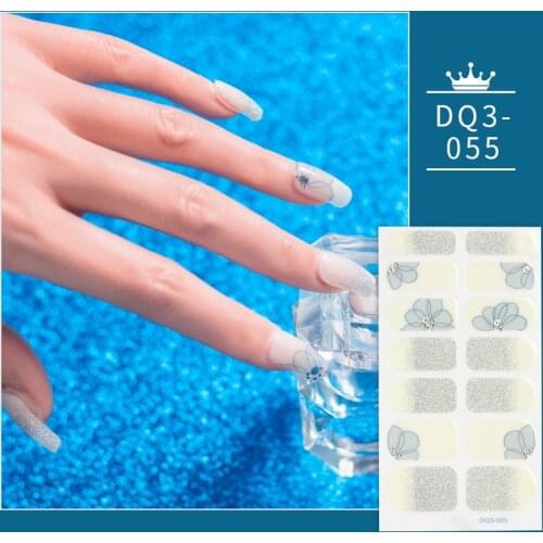 Gray And White Glitter Gradient Color Nail Stickers Posts/1 Sheet Nail Sticker lot Designed Shiny Minimalist Design Nail Tape
