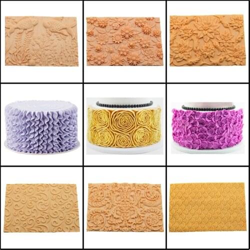 SHENHONG Flower Pattern Silicone Cake Mold Vine Rose Petal Emboss Paste Sugar Craft Fondant Pastry Border Decorating Mould