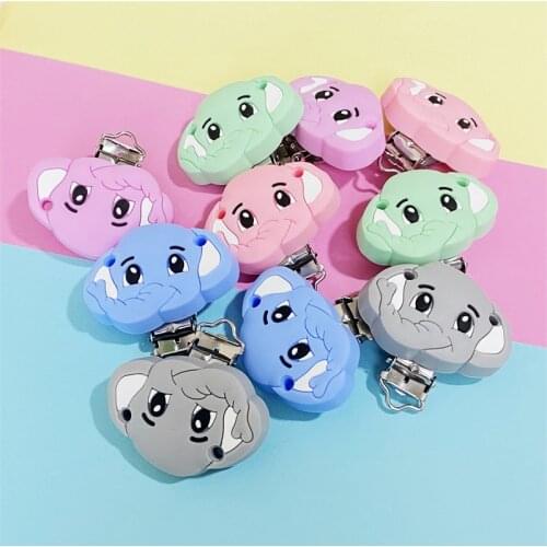 10/20pcs Elephant Silicone Pacifier Clips Holder Silicone Dummy Chain Accessories Bpa Free Baby Teething Necklace DIY