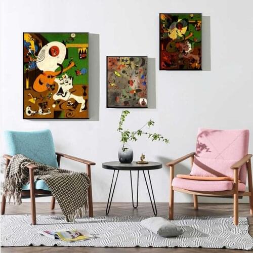 Nordic Modern Joan Miro Surrealism Art Paintings Abstract Picture Retro Art Painting Canvas Poster Wall For Room Home Decor