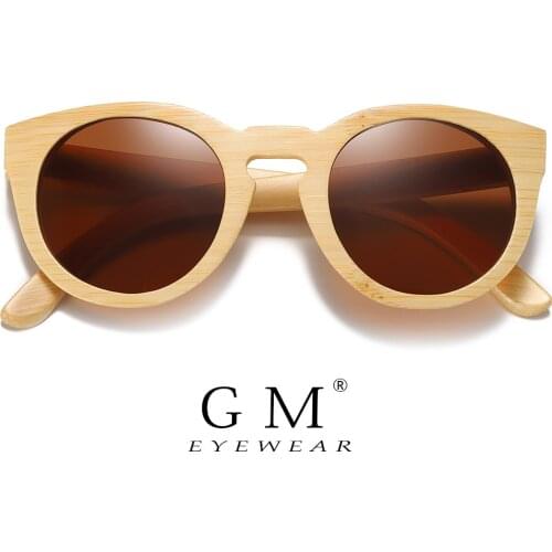 GM Natural Bamboo Sunglasses Women Polarized UV400 Brand Designer Classic Sun glasses Men Vintage Wooden Sunglasses S824