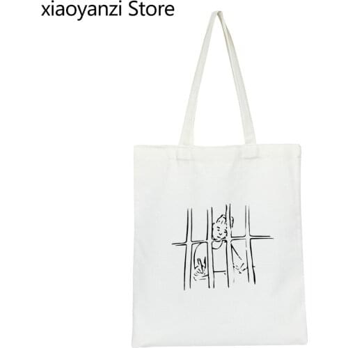 School Kills Artists Double Print Aesthetics Graphic Handbag Youth Street Style Shopper Bags Grunge Fashion tumblr Student Bags