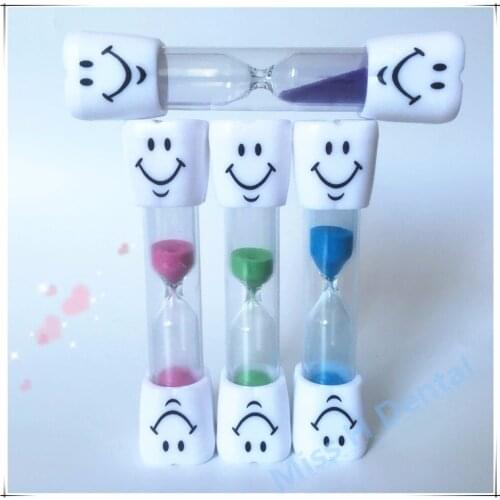 Dental Children Kids Toothbrush Timer 3-Minute Smile Sandglass Tooth Brushing Hourglass Creative dental clinic gift 10pcs