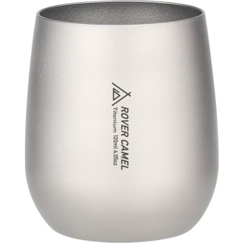 Titanium Double Wall Insulated Water Cup Home Outdoor Camping Hiking Picnic Tea Cup Coffee Mug 120ml