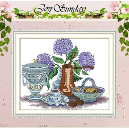 Hydrangeas Vases and Plates Counted Cross Stitch 11CT 14CT Cross Stitch Sets Chinese Cross-stitch Kits Embroidery Needlework
