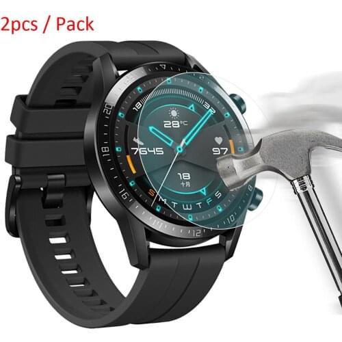 2pcs For Huawei Watch GT GT2(46mm) Tempered Glass Screen Protector Protective Film Guard Anti Explosion Anti-shatter