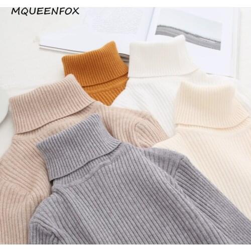 Winter turtleneck Sweater Women Elastic Knitted Casual Jumper Korean Long Sleeve Knitted Pullover Sweater female Basic Soft top