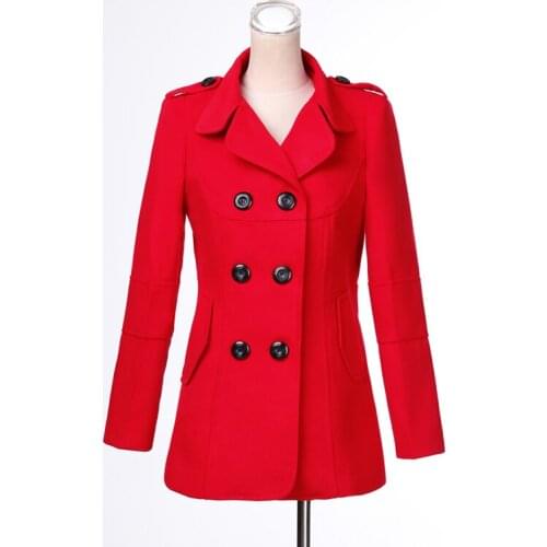 Autumn Winter Wool Blend Jacket Women Double Breasted Coats Elegant Overcoat Basic Coat Pockets 8 Colors Woolen Long Coat Tops
